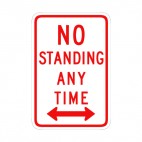 No standing any time sign, decals stickers