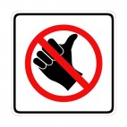 No hitchhiking allowed sign, decals stickers