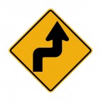 Right reverse turn warning sign, decals stickers