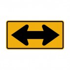 Right or left warning sign, decals stickers