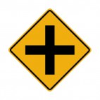 Intersection warning sign, decals stickers