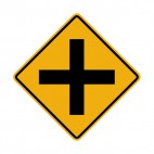 Intersection warning sign, decals stickers