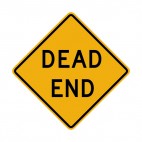 Dead end warning sign, decals stickers