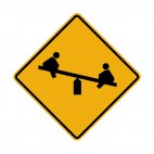 Children playground warning sign, decals stickers