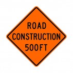 Road construction at 500 FTsign, decals stickers