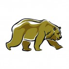 Brown bear walking, decals stickers