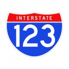 Interstate 123 sign, decals stickers