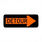 Detour to the right sign, decals stickers