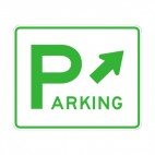 Parking direction sign, decals stickers