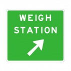 Weigh station direction sign, decals stickers