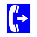 Telephone to the right sign, decals stickers