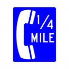 Distance to telephone sign, decals stickers