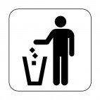 Litter disposal sign , decals stickers