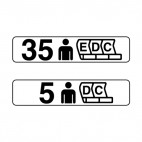 Airplane seat row indication sign, decals stickers