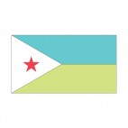 Djibouti flag, decals stickers