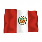 Peru waving flag, decals stickers