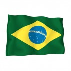 Brazil waving flag, decals stickers