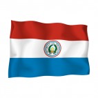 Paraguay waving flag, decals stickers