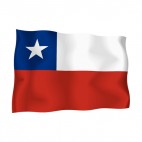 Chile waving flag, decals stickers