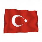 Turkey waving flag, decals stickers