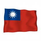 Taiwan waving flag, decals stickers
