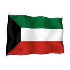 Kuwait waving flag, decals stickers