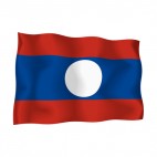 Laos waving flag, decals stickers