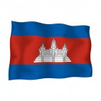 Cambodia waving flag, decals stickers