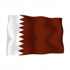Qatar waving flag, decals stickers