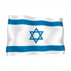 Israel waving flag, decals stickers