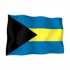 Bahamas waving flag, decals stickers
