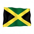 Jamaica waving flag, decals stickers