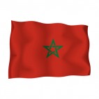 Morocco waving flag, decals stickers