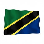 Tanzania waving flag, decals stickers