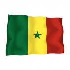 Senegal waving flag, decals stickers