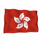 Honk kong waving flag, decals stickers