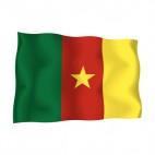 Cameroon waving flag, decals stickers