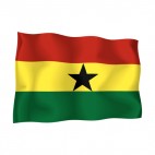 Ghana waving flag, decals stickers