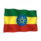 Ethiopa waving flag, decals stickers