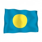 Palau waving flag, decals stickers