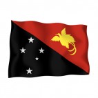 Papua New Guinea waving flag, decals stickers