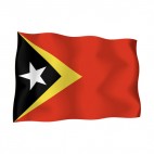 East Timor waving flag, decals stickers