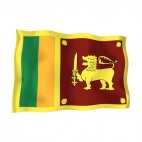 Sri Lanka waving flag, decals stickers