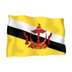 Brunei waving flag, decals stickers