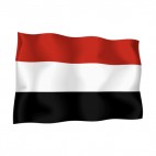 Yemen waving flag, decals stickers