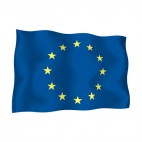 European Union waving flag, decals stickers
