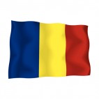 Romania waving flag, decals stickers