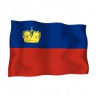 Liechtenstein waving flag, decals stickers