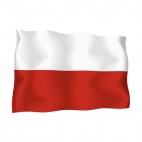 Poland waving flag, decals stickers