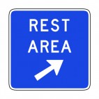 Rest area direction sign, decals stickers